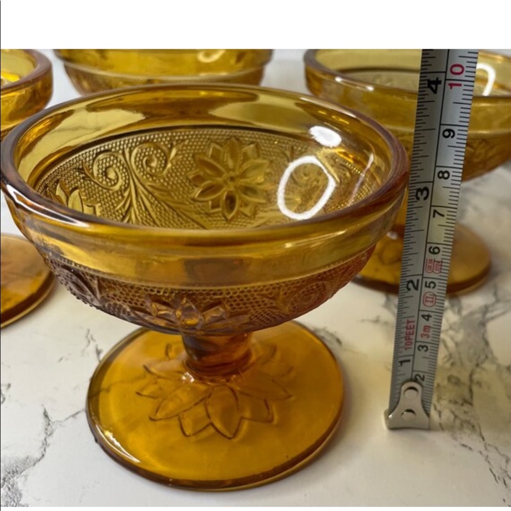 Amber Glass Dessert Bowls Set of 2. Original Box
